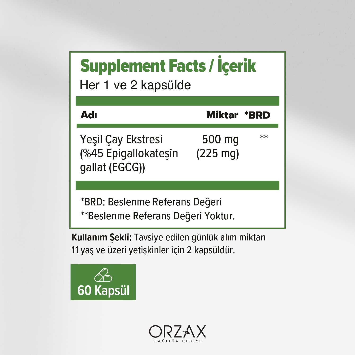 Ocean Yeşil Çay Kapsül - Orzax