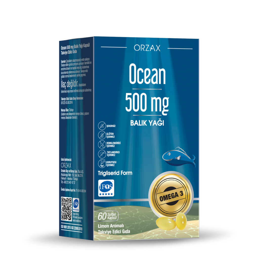 Ocean 500 mg Balık Yağı Softjel Kapsül