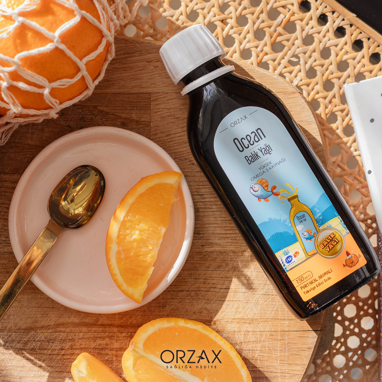 Ocean Portakal Aromalı Balık Yağı 150 mL - Orzax